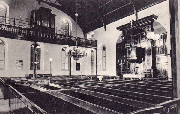 Kirker    Interioeret i Frederikskirken ca. 1915