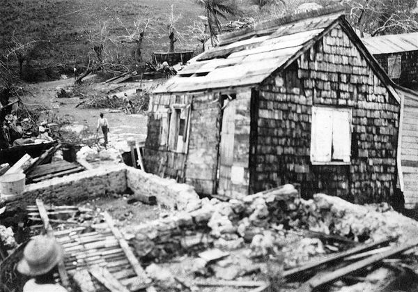 Orkanen 1928 St Croix efter orkanen 13 september 1928 DVS 0083